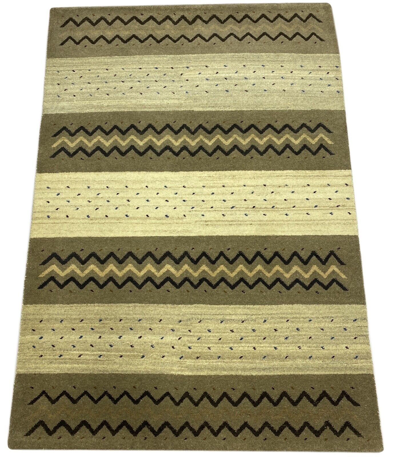 Gabbeh Teppich 100% Wolle Beige Braun Handgeknüpft 170X240 cm WR41