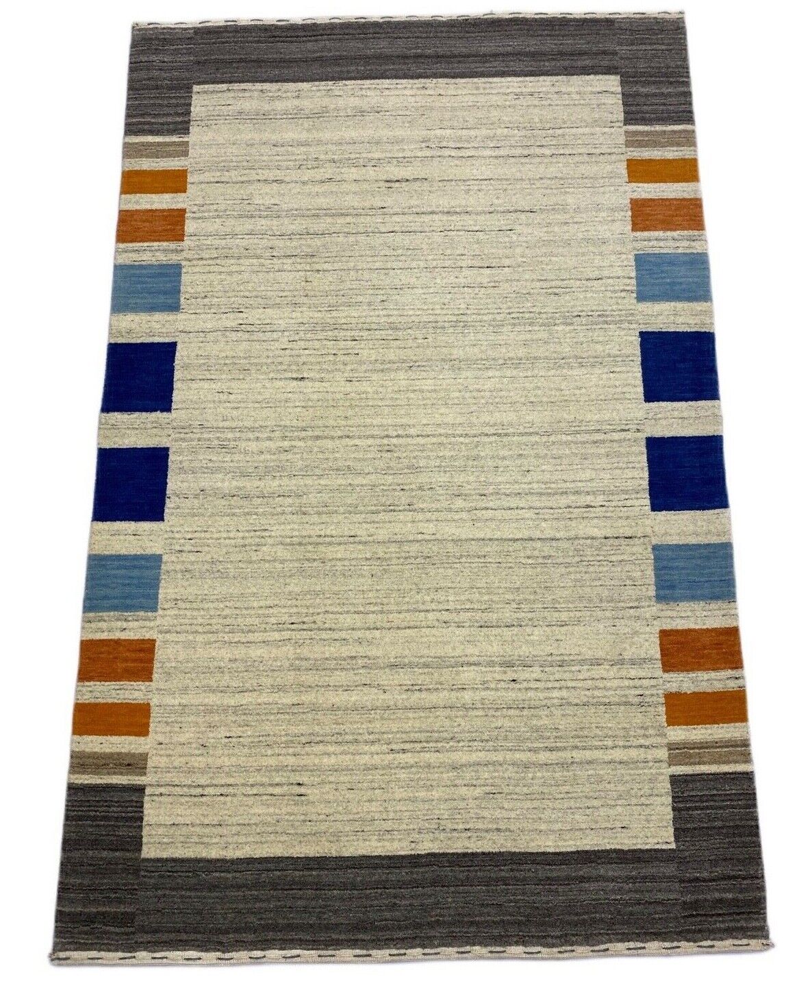Gabbeh-tæppe, 100% uld, beige/brun, loom lori, håndvævet, 122x187 cm, S35