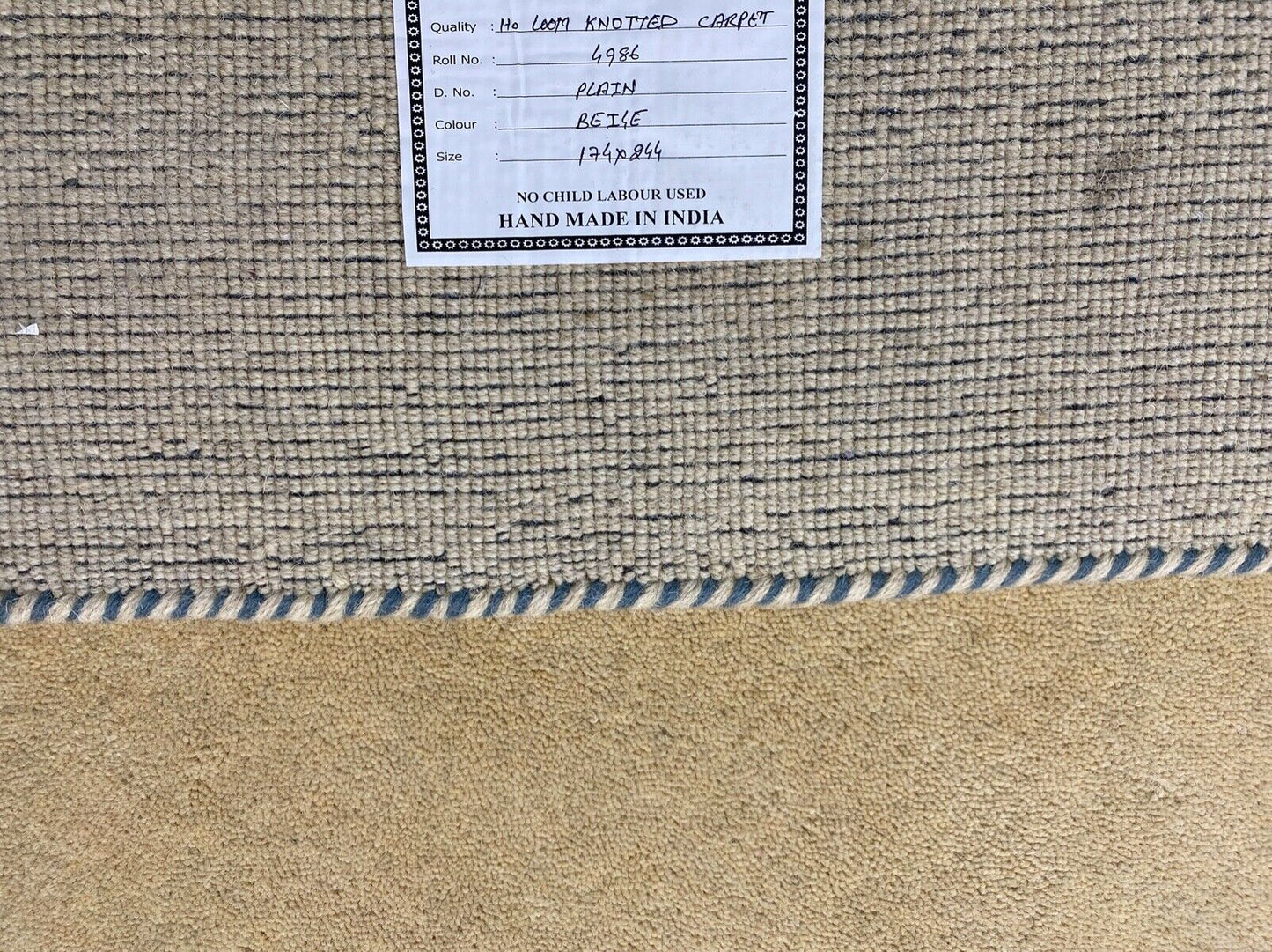 Gabbeh Teppich 100% Wolle 170X240 CM Orientteppich Handgefertigt Loom Beige