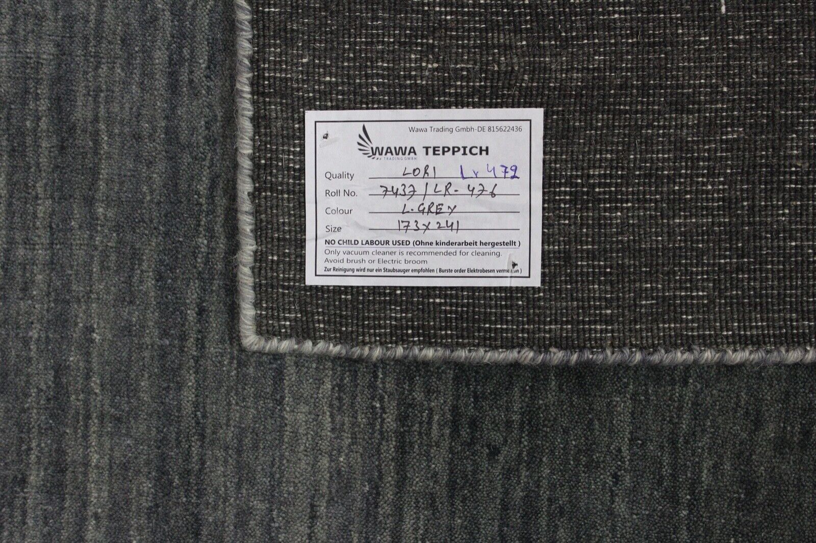 Preproga Gabbeh siva slonokoščena črna 100 % volna 170 x 240 cm ročno tkana Lr472