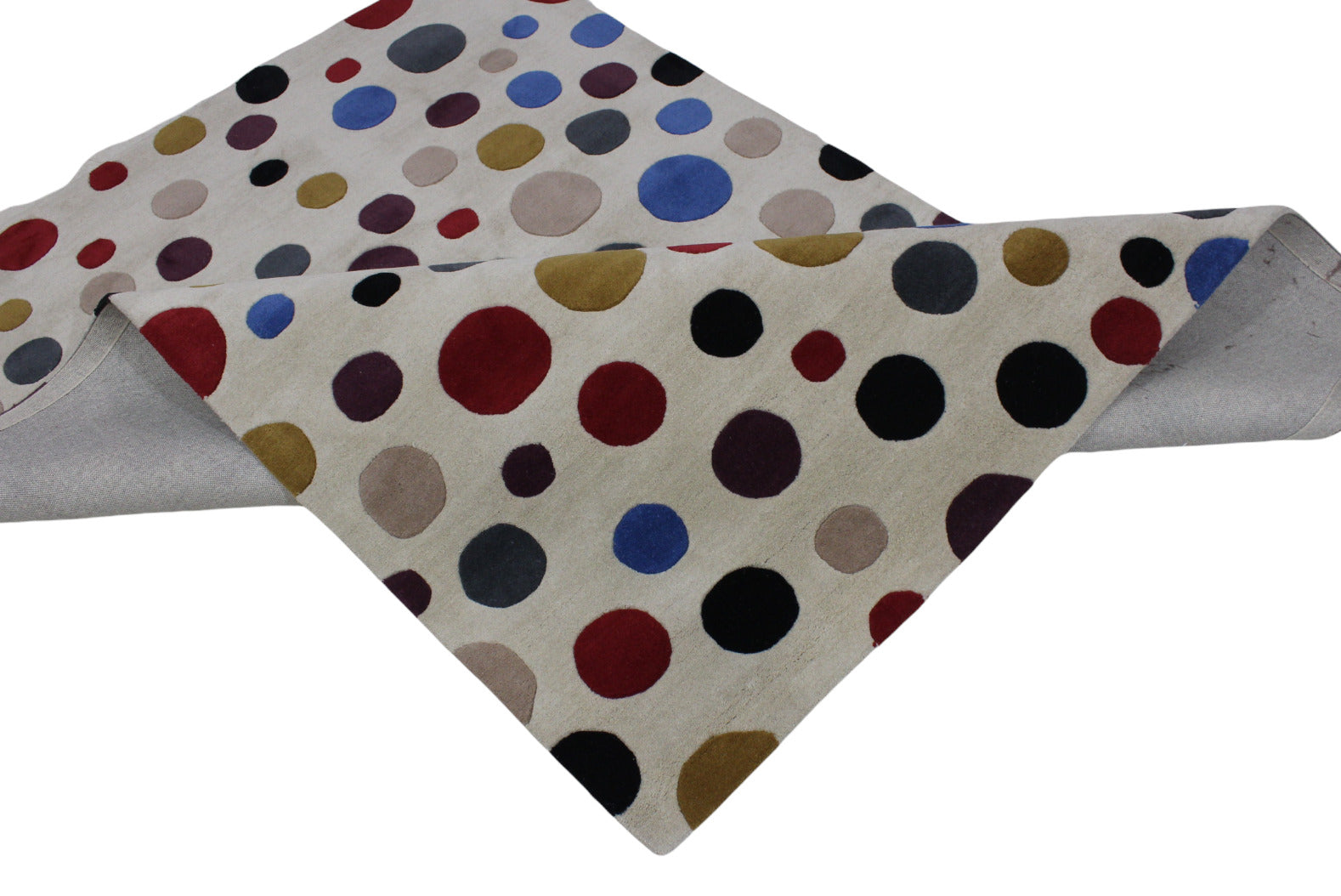 Wohnzimmer Teppich 100% Wolle Beige 170X240 cm Orientteppich Handgewebt CD 2