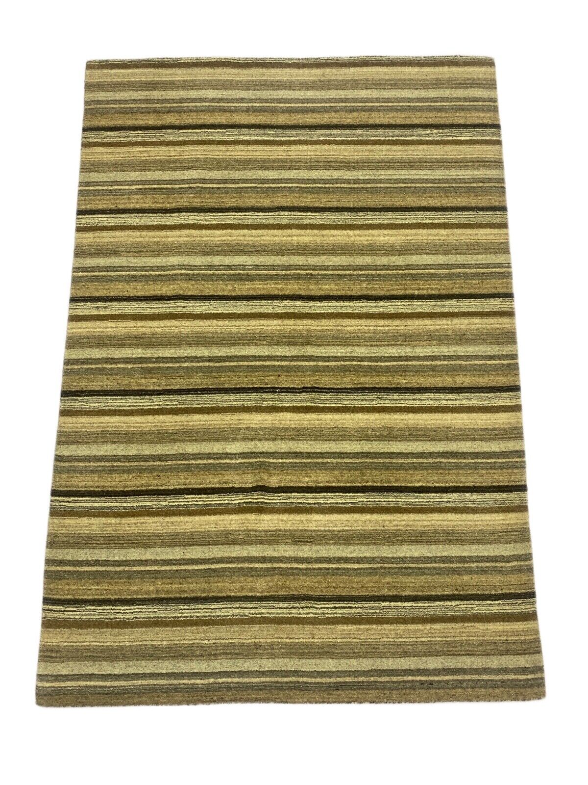 Teppich Gabbeh Beige Braun Grün 100% Wolle loom lori Handgewebt 125x180 cm S29