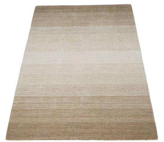 Beige 160x230 cm Teppich 100% Wolle Orientteppich Handgetuftet HT309