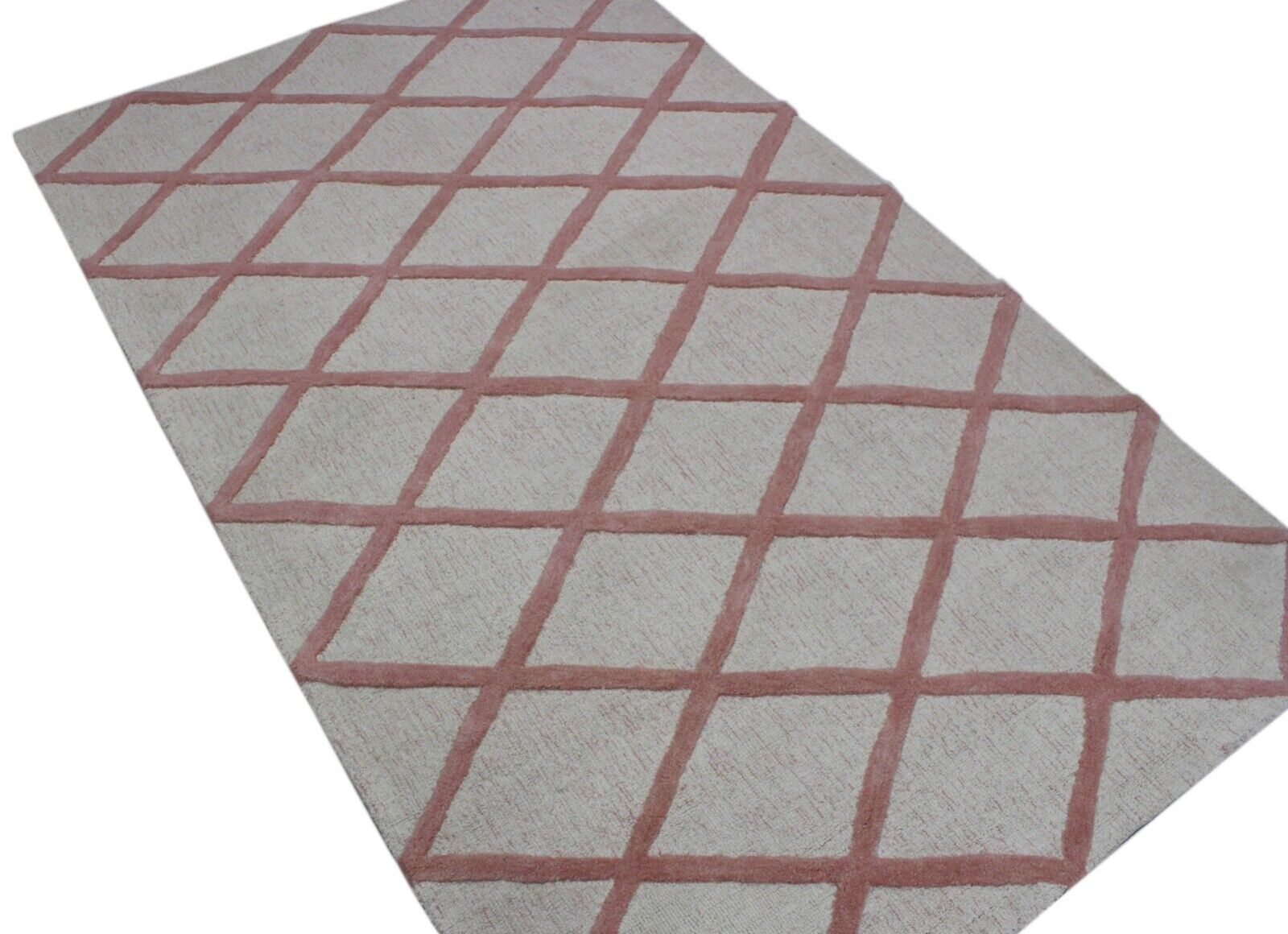 Beige Orange Teppich 100% Wolle 150X240 CM Handarbeit Handgetuftet Pr58