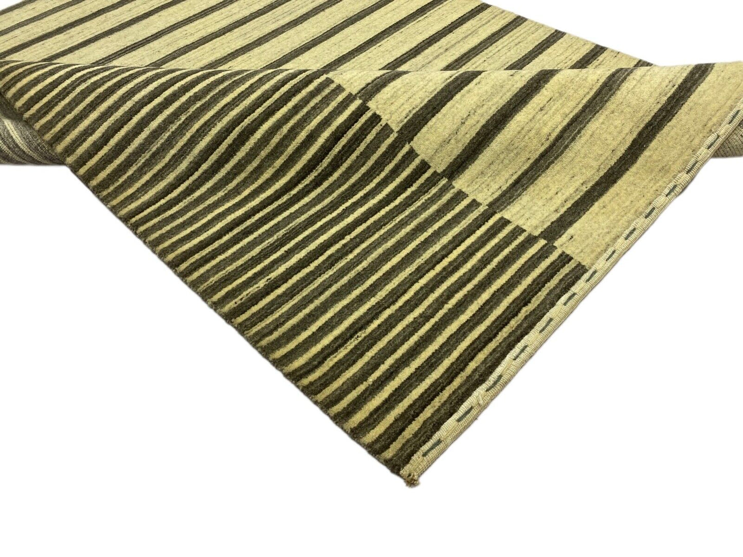 Gabbeh Teppich 100% Wolle Grau Beige loom lori Handgewebt 125x185 cm S139