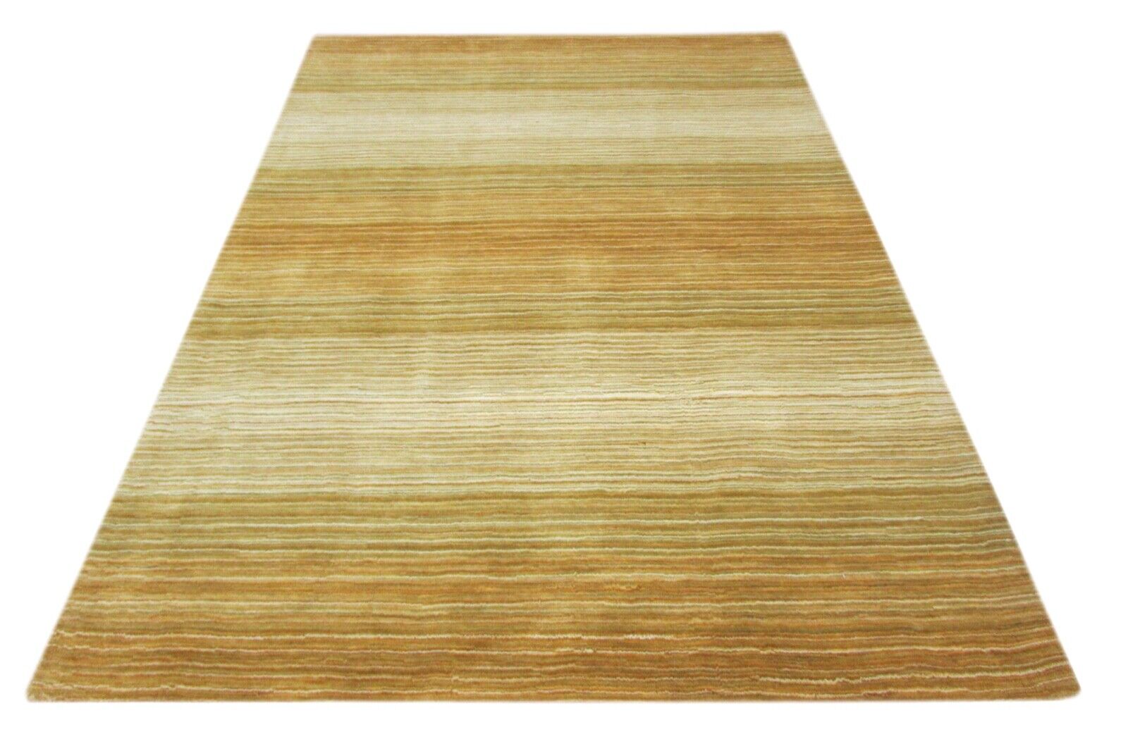 Senffarbe Teppich 100% Wolle Gold Beige 160X230 cm Handarbeit Loom T869