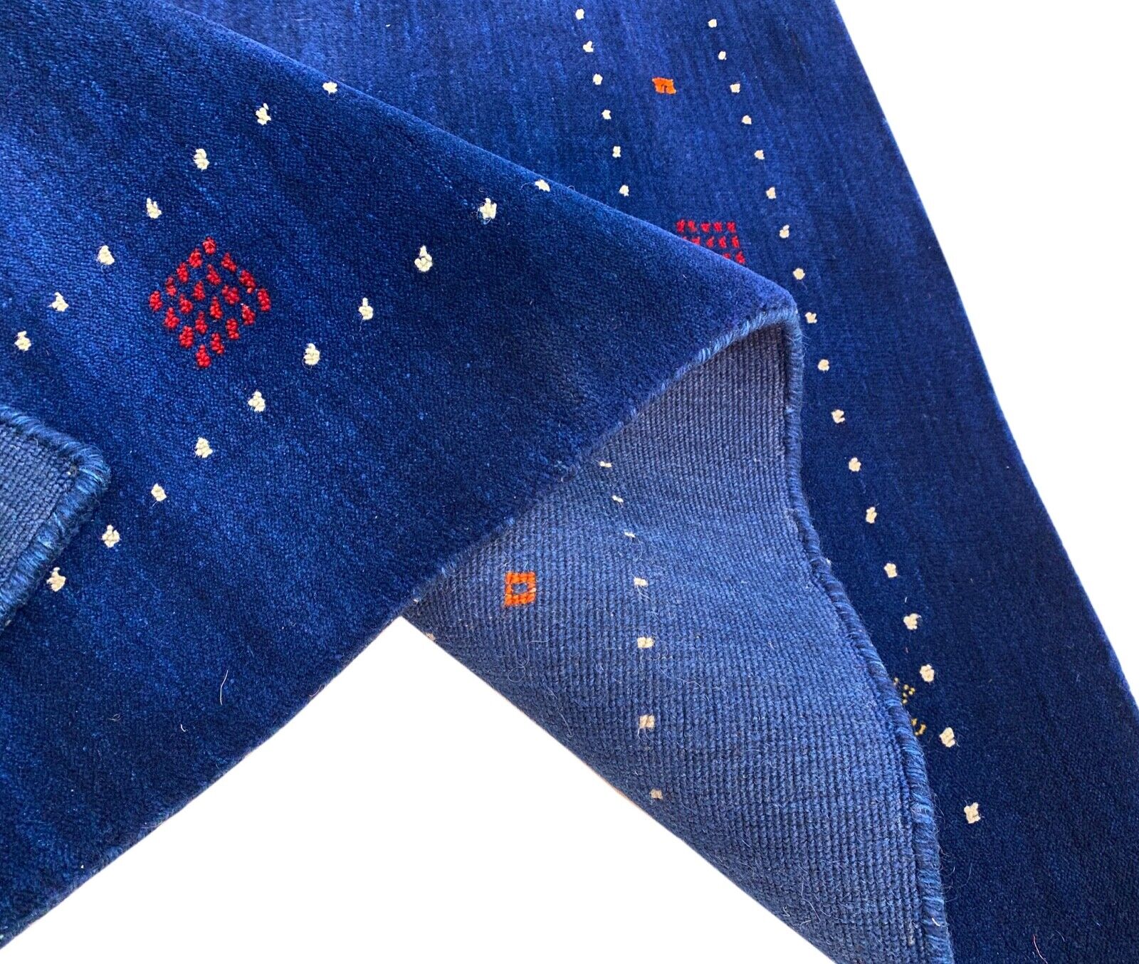 Gabbeh Rug Blue 100% Wool 80x150 cm Handwoven Oriental Rug Lori WR60