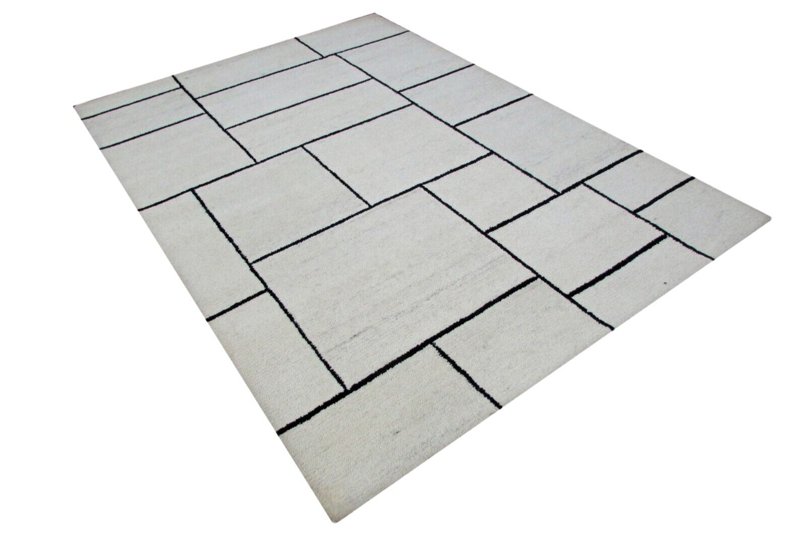 Elfenbeinfarbe Teppich 100% Wolle béžová 160X230 cm Handarbeit Handgetuftet T817