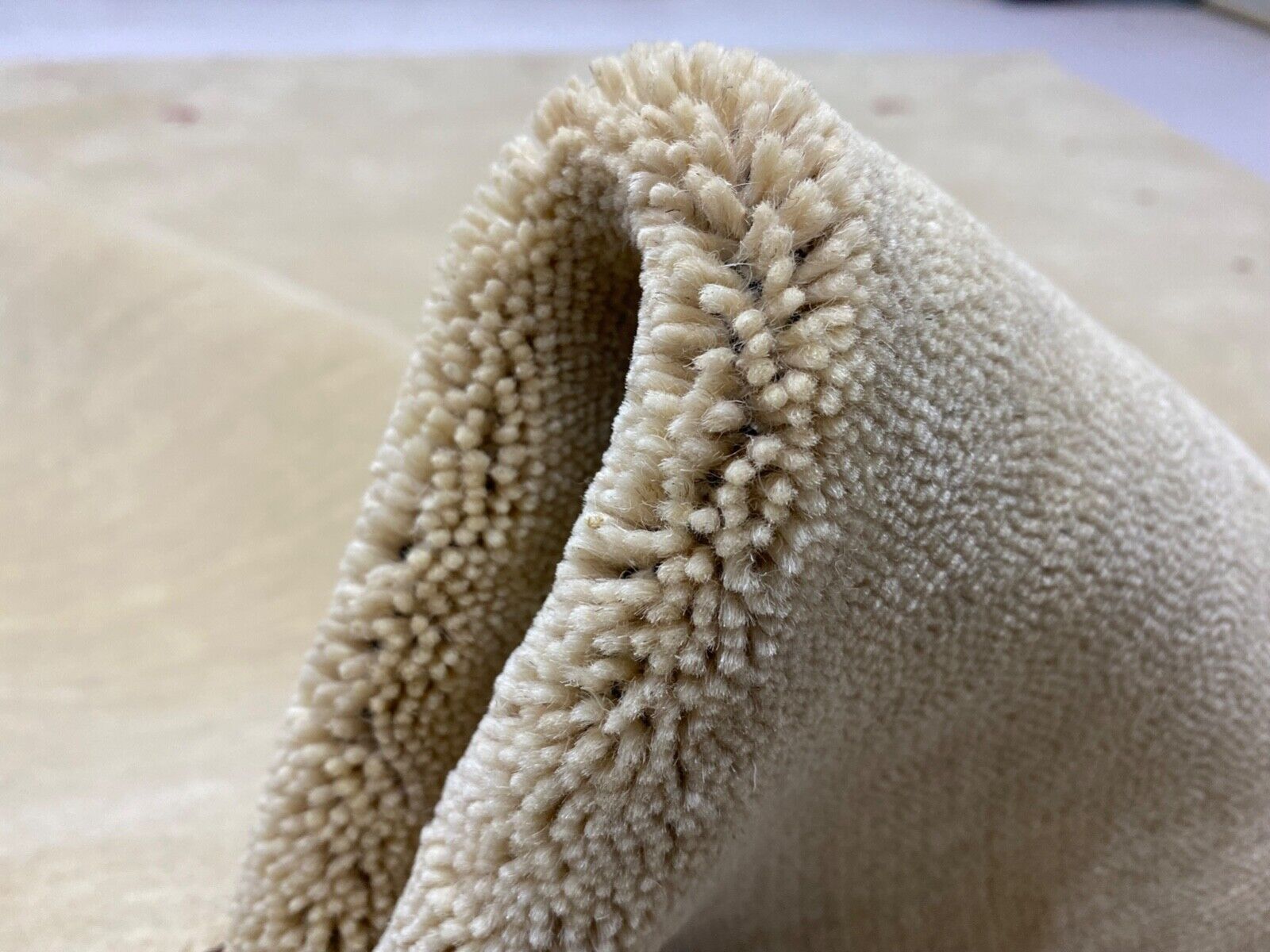 Beige Teppich 100% Wolle einfarbig gefärbt 250X300 cm Gabbeh Handgewebt G84T1