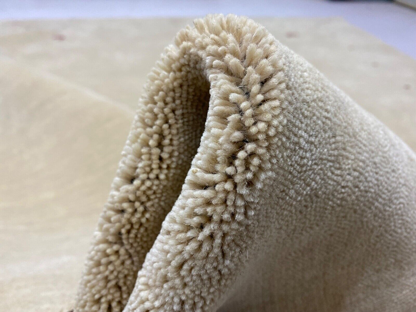 Beige Teppich 100% Wolle einfarbig gefärbt 250X300 cm Gabbeh Handgewebt  G84T1