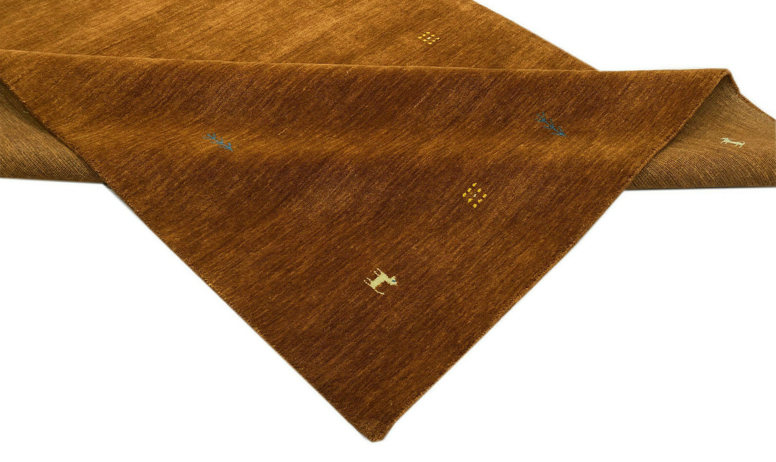 Braun Gabbeh Teppich 100% Wolle Handgefertigt Orientteppich 166X240 CM WR11