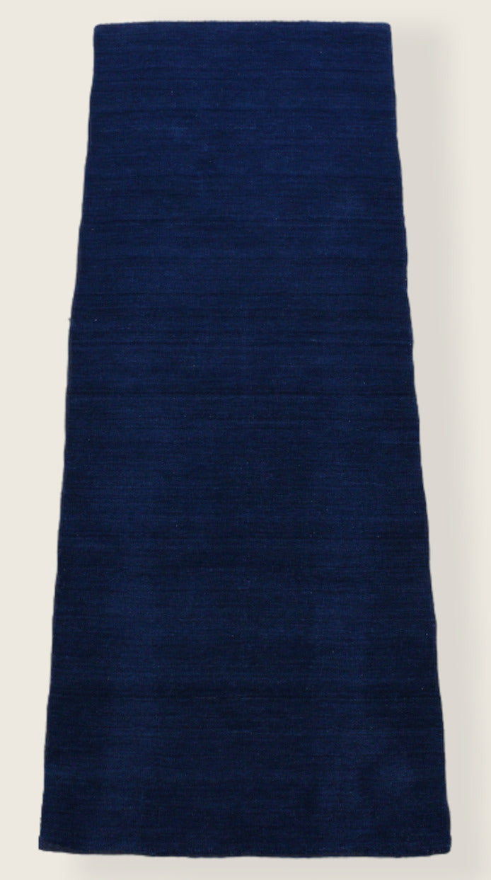 Blau Brücke 100% Wolle 75X200 cm Handgewebter Teppich Orientteppich C21