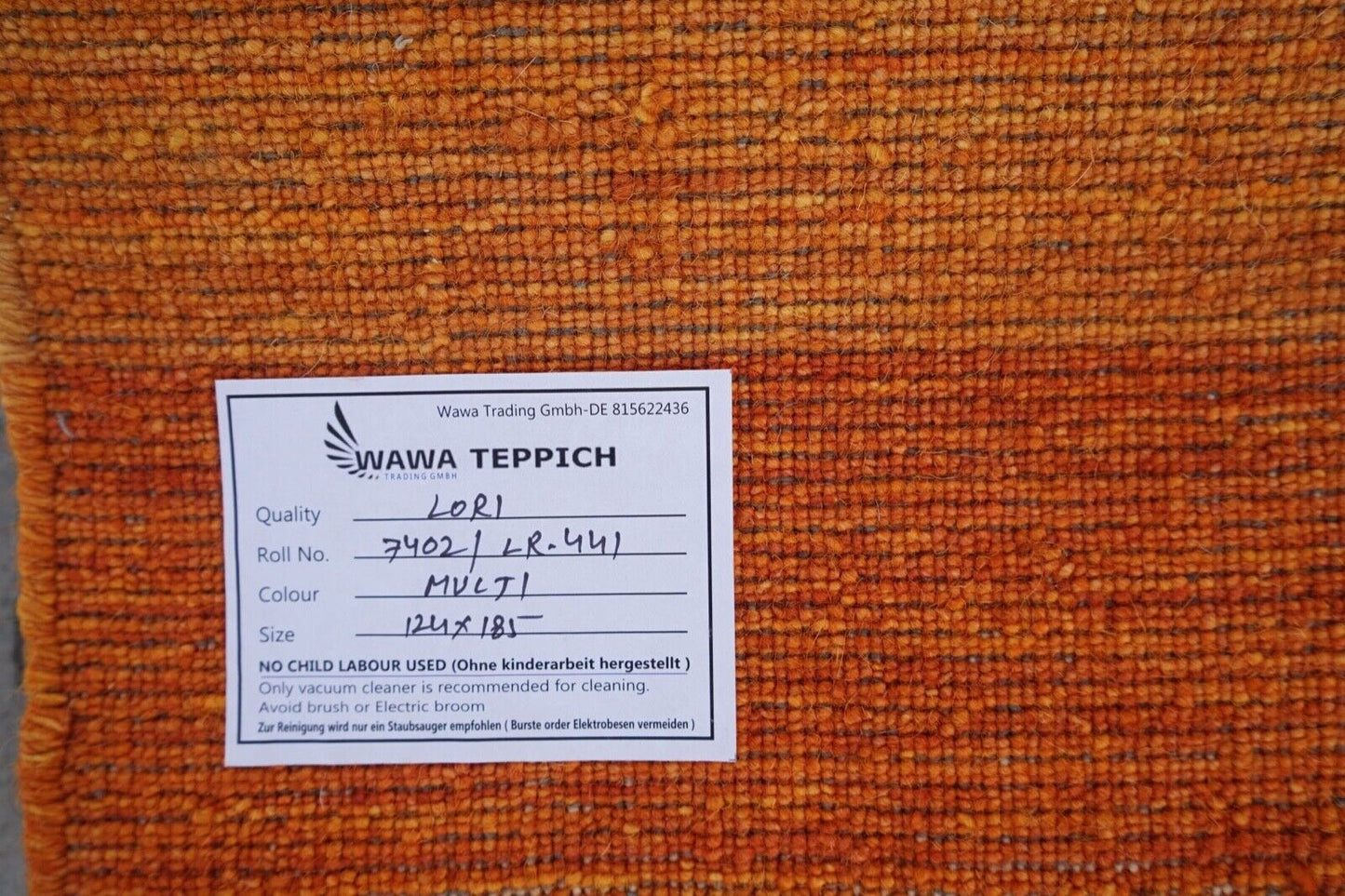 Gold Orange Beige Braun Teppich 100% Wolle Handgewebt 124x185 cm Lori Buff Lr441