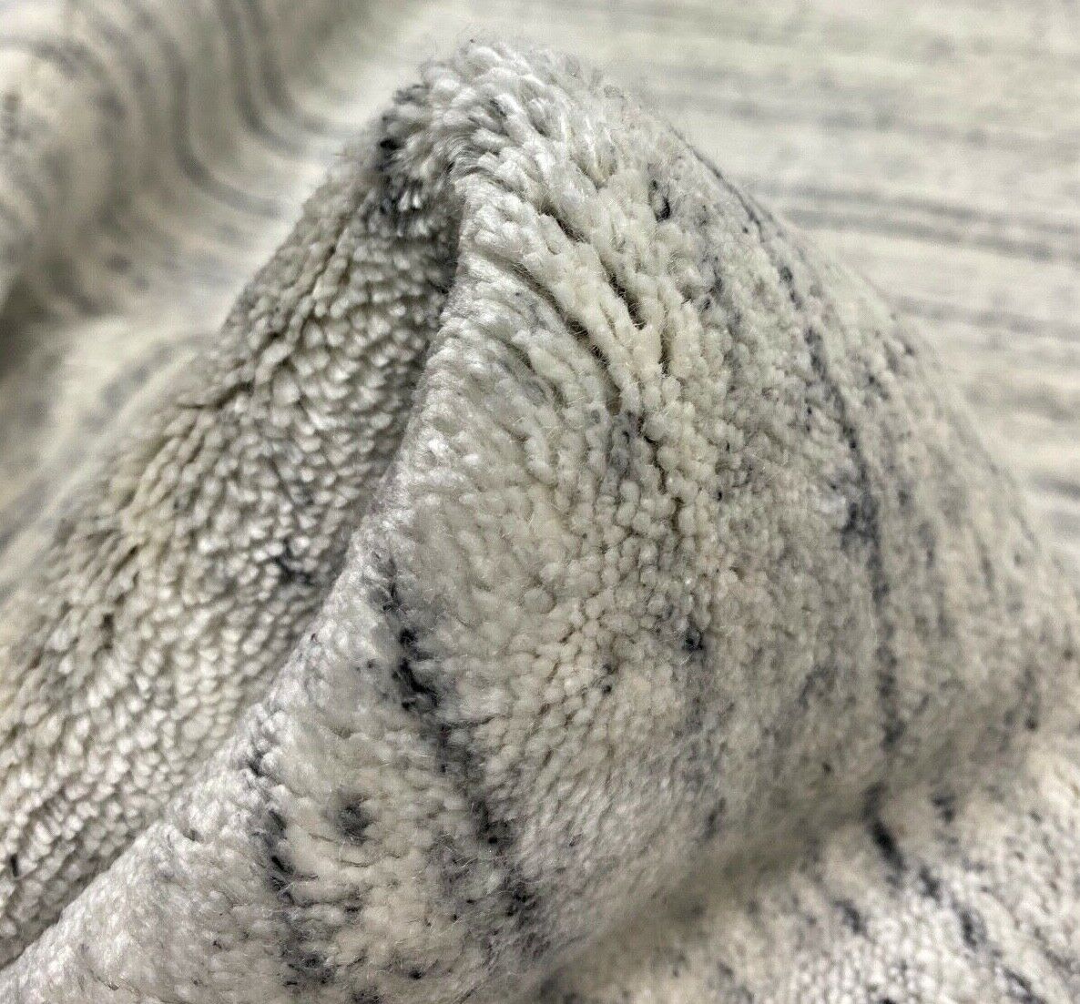 Teppich 100% Wolle Grau Silber Gabbeh lori Handgewebt 125x175 cm dp Garn S92