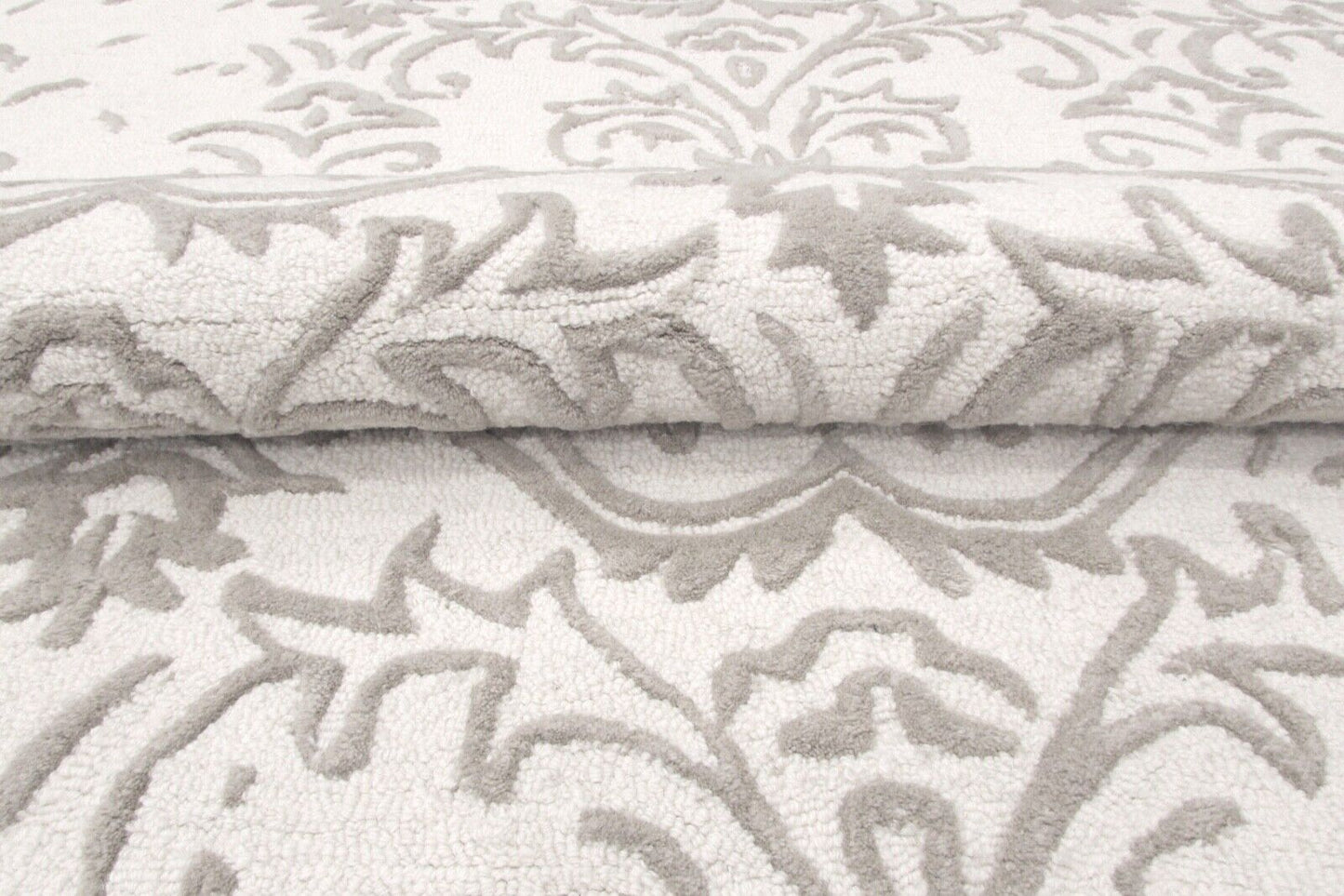Elfenbeinfarbe Teppich 100% Wolle Beige 160X230 cm Handarbeit Handgetuftet T838