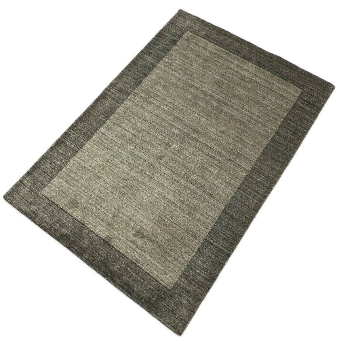 Gabbeh Teppich Wolle Grau lori Handgewebt 120x180 cm Viskose Debbich S9