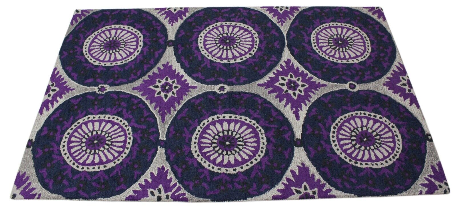 Teppich 100% Wolle Lila Beige Orientteppich 150X240 cm Handgetuftet MH955