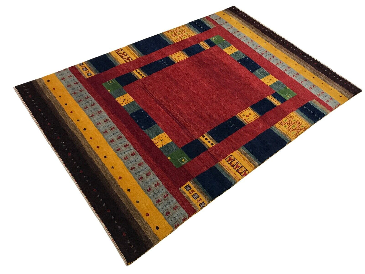 Gabbeh Teppich Naturfarben beige 140X200 cm 100% Wolle Handgeknüpft Hochwertiger