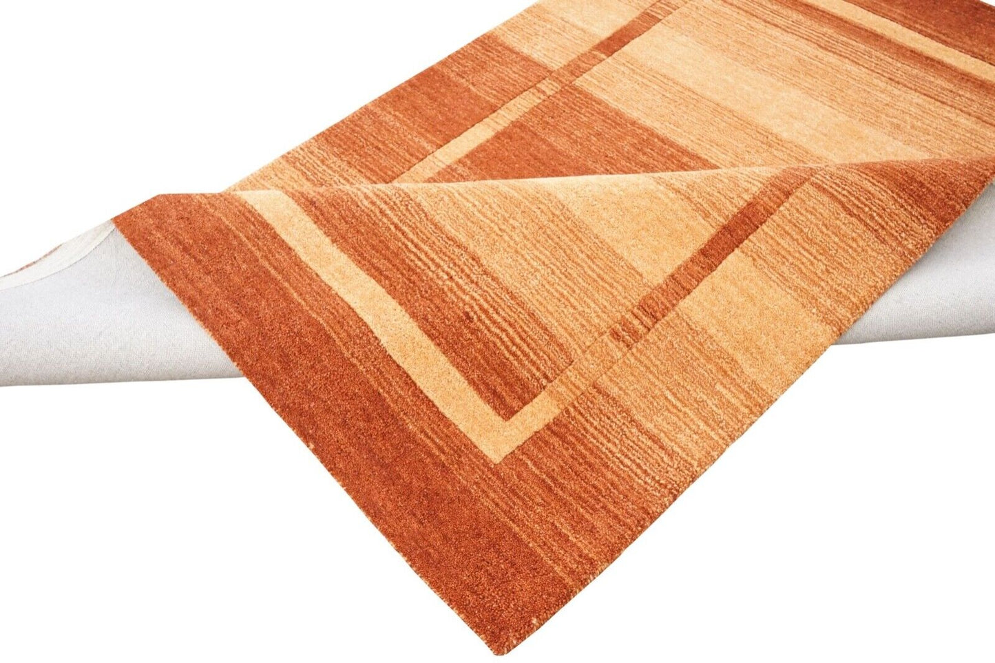 Teppich 100% Wolle 160X230 cm Orange Rot Orientteppich Handgetuftet HT331