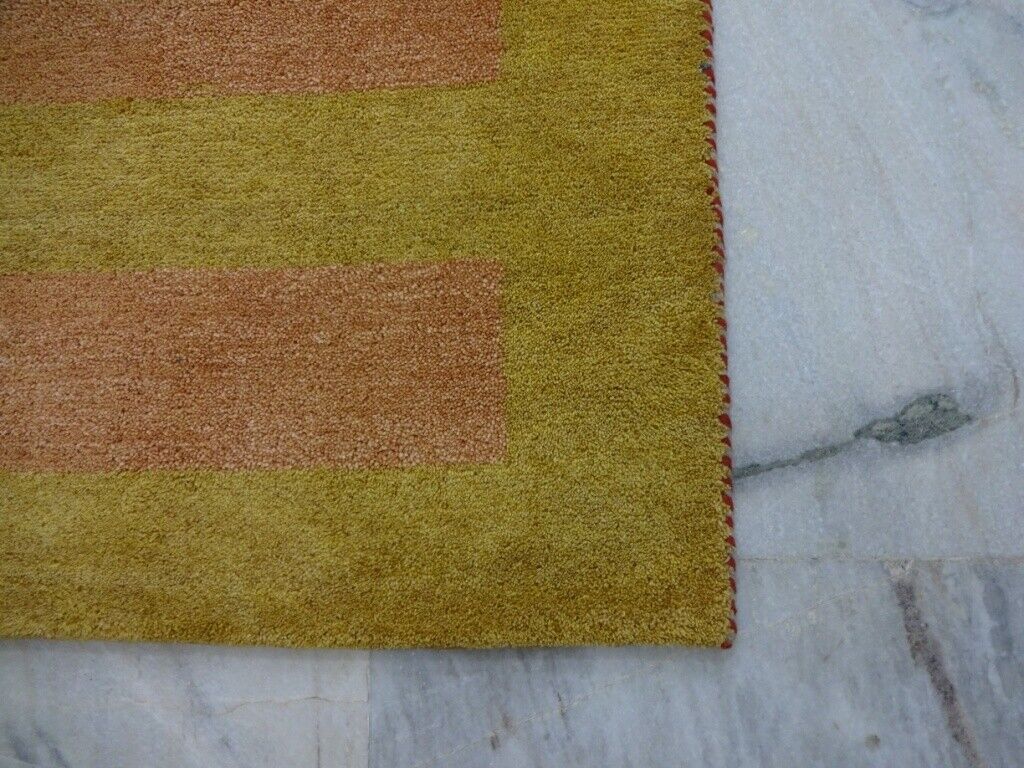 Gabbeh Teppich Handgeknüpft 100% Wolle Gold Orientteppich 122X183 CM M48
