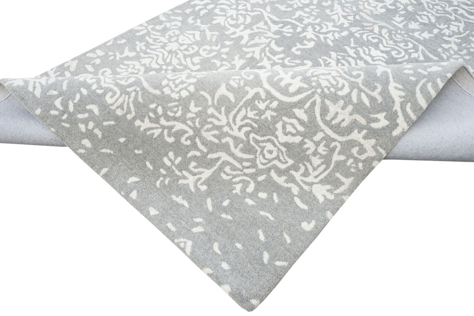 Teppich 100% Wolle Grau Beige 160X230 cm Orientteppich Handgetuftet HT284