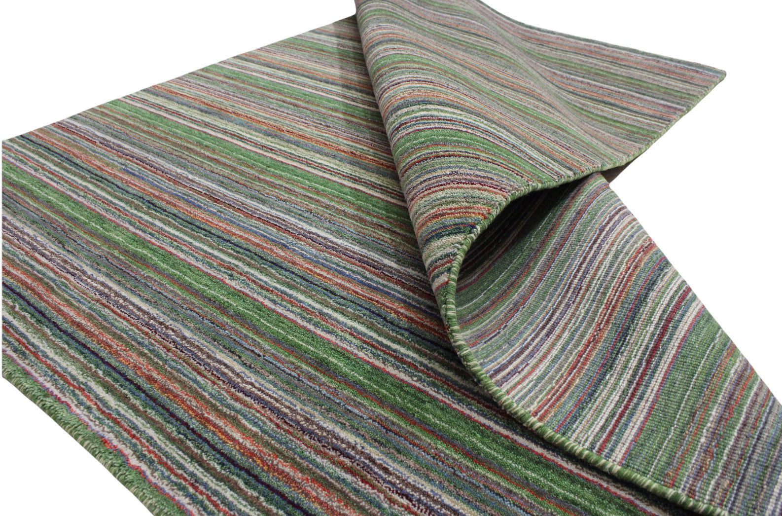 Gabbeh kilimėlis, žalias, 100 % vilnonis, rytietiškas, rankų darbo, 170 x 240 cm, HL177