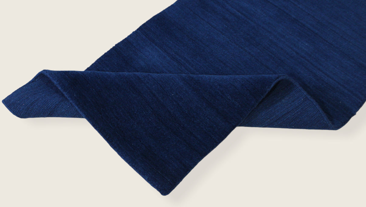 Blau Brücke 100% Wolle 75X200 cm Handgewebter Teppich Orientteppich C21