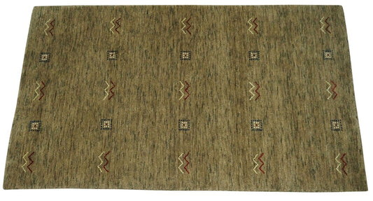 Gabbeh Beige Teppich 100% Wolle Handgewebt  90x160 cm Lori Debbich Lr727