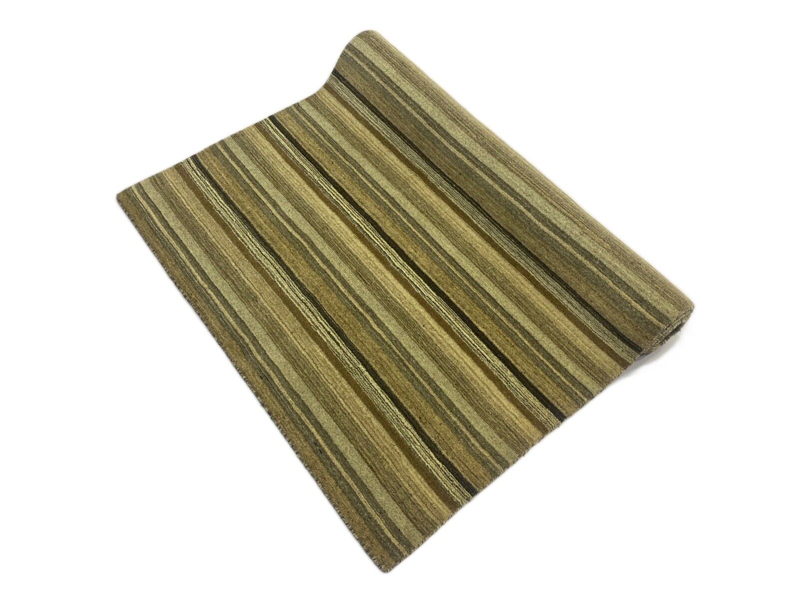 Teppich Gabbeh Beige Braun Grün 100% Wolle loom lori Handgewebt 125x180 cm S29