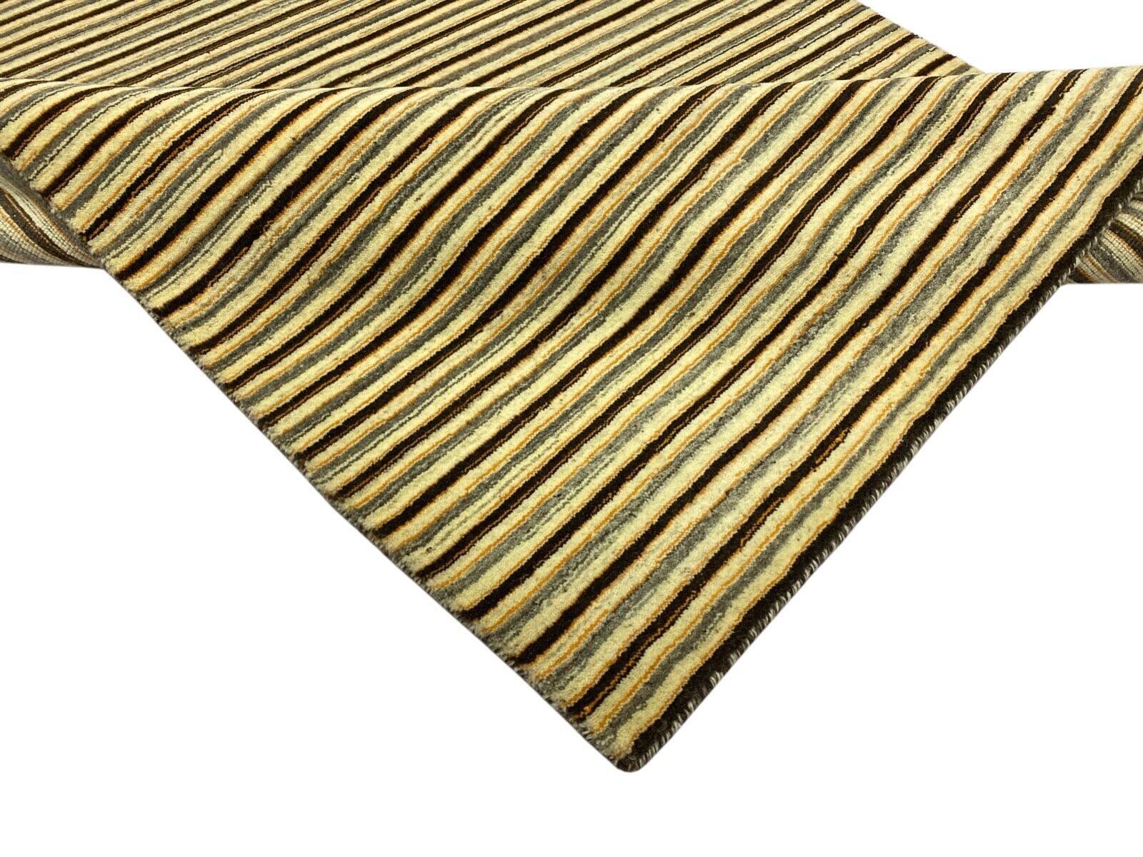 Gabbeh Teppich 100% Wolle Grau Beige loom lori Handgewebt 125x180 cm S155