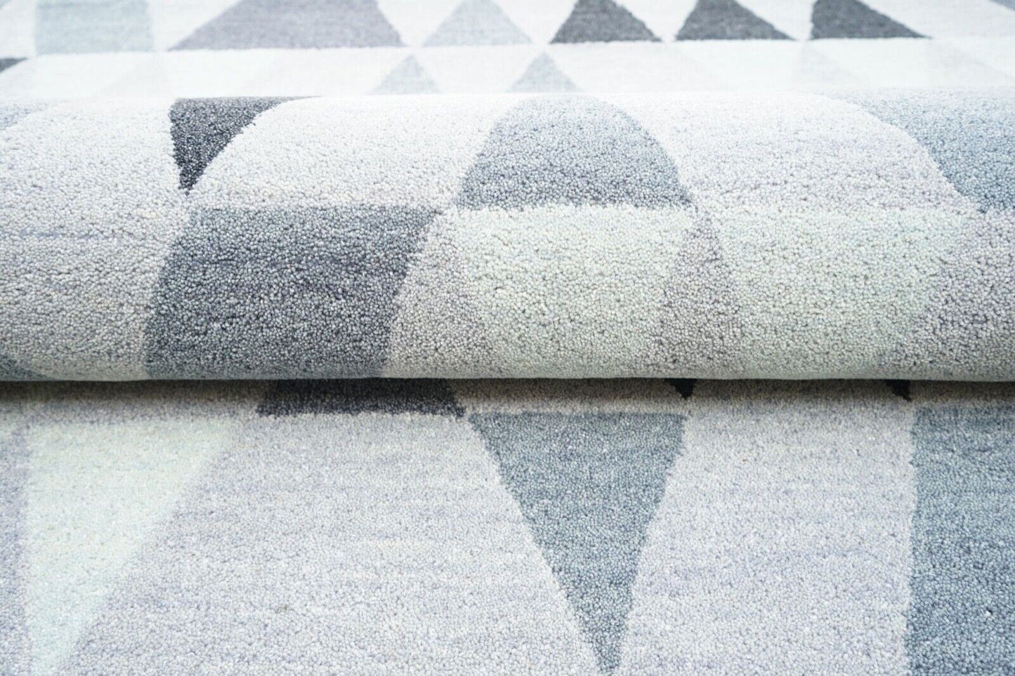 Grau Beige 160X230 cm Teppich 100% Wolle Orientteppich Handgetuftet HT182