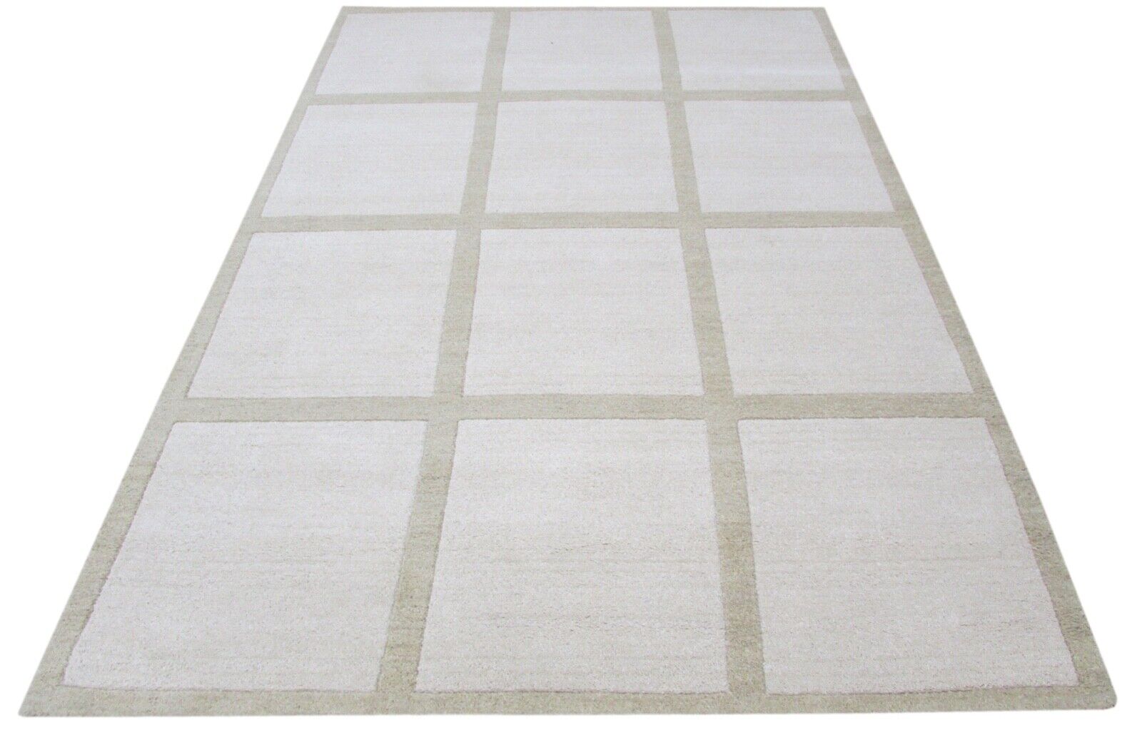 Ziloņkaula krāsas paklājs, 100% vilna, bēšs, 160x230 cm, roku darbs, ar rokām tuftēts, T821