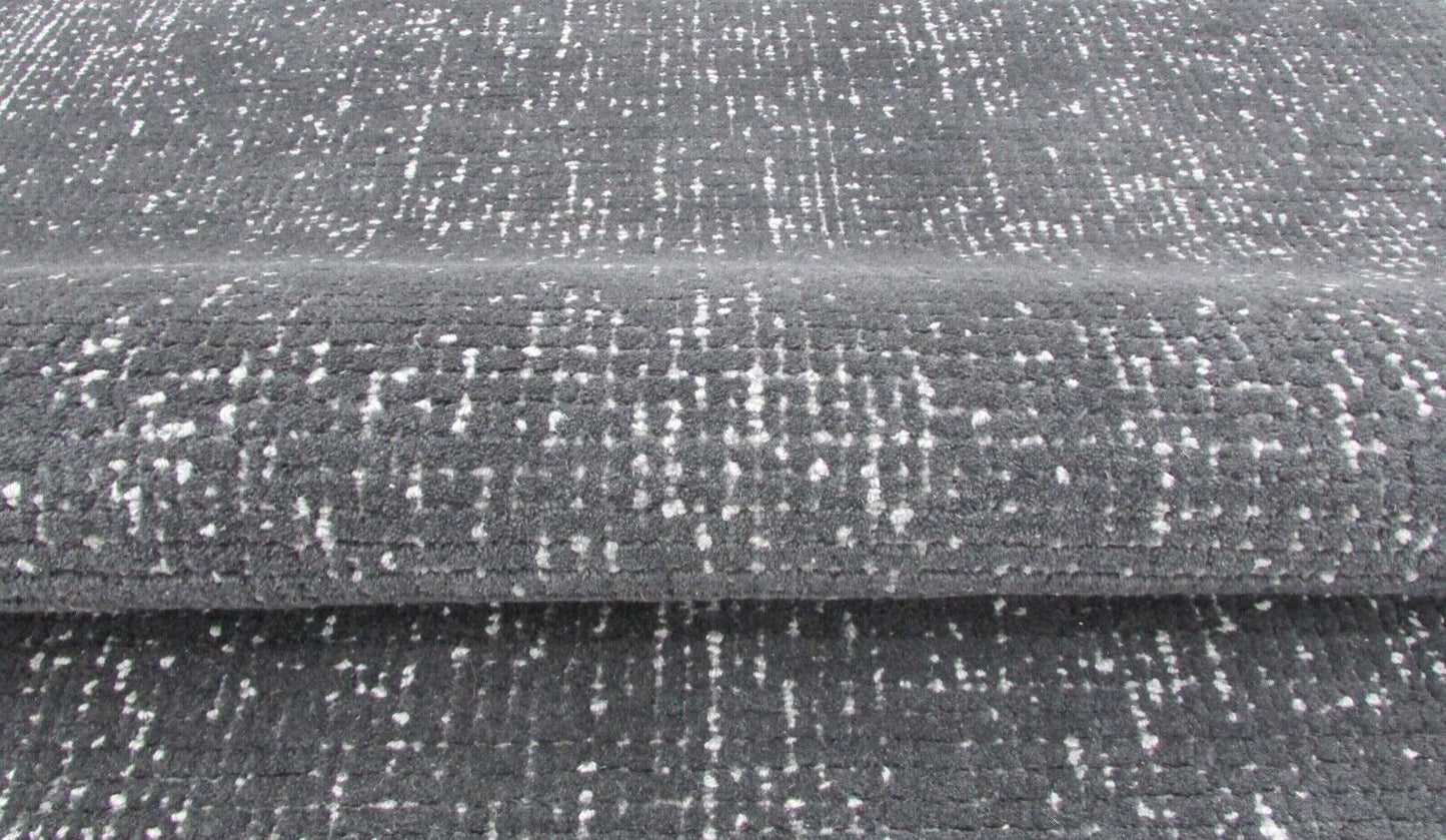 Teppich 100% Wolle Schwarz Grau 160X230 cm Wohnzimmer Design Handgetuftet T792