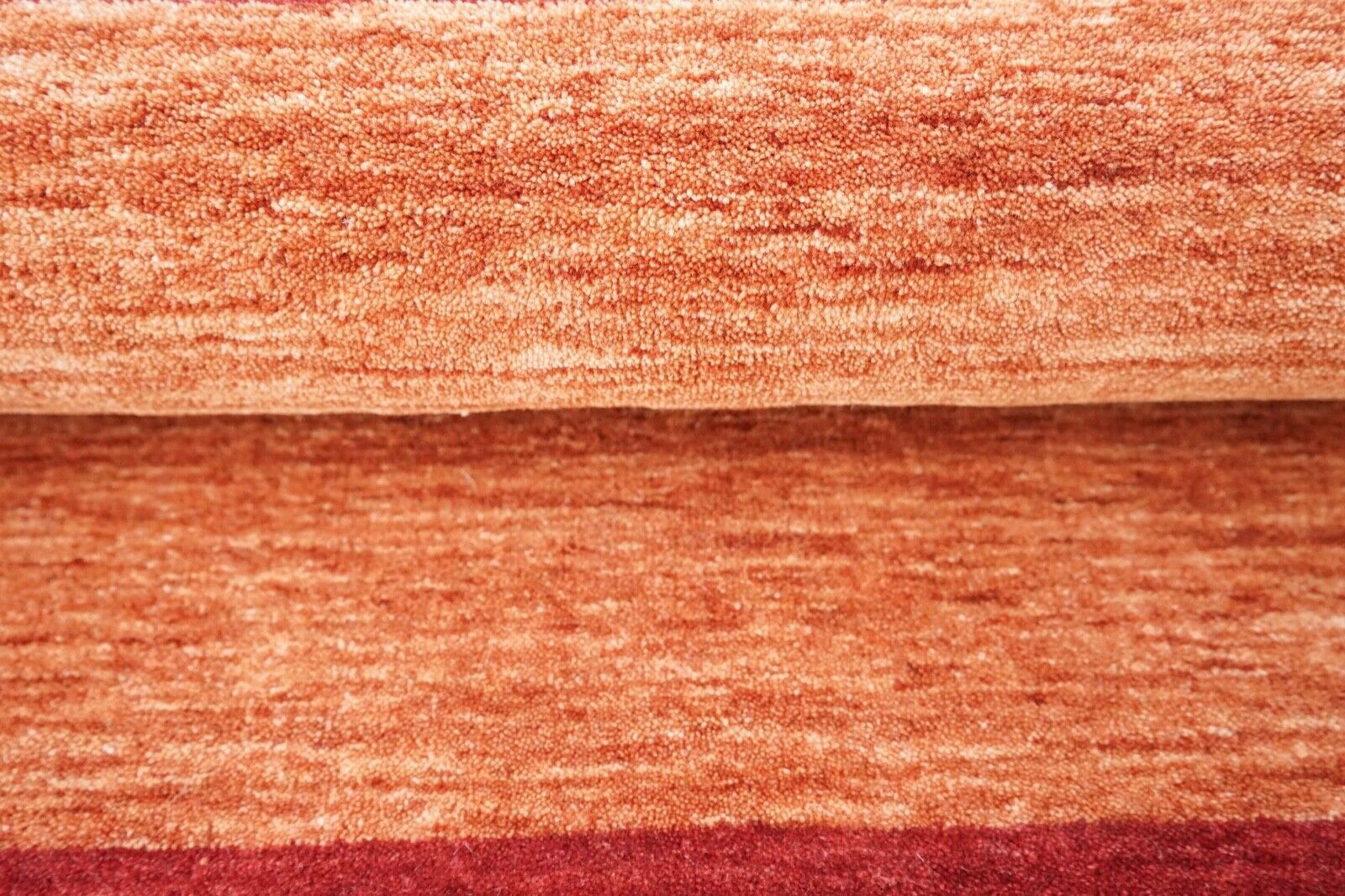 Gabbeh Teppich Orange Rot Beige 100% Wolle 170x240 cm Orient Handgewebt Lr468