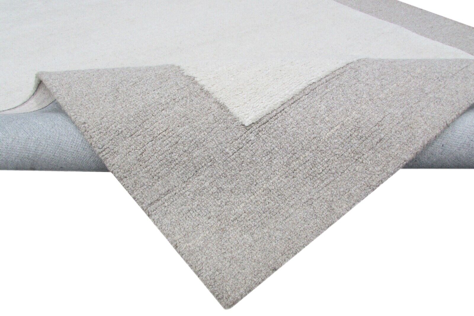 Handmade beige grey rug, 100% wool, 160x230 cm, hand-tufted, T819