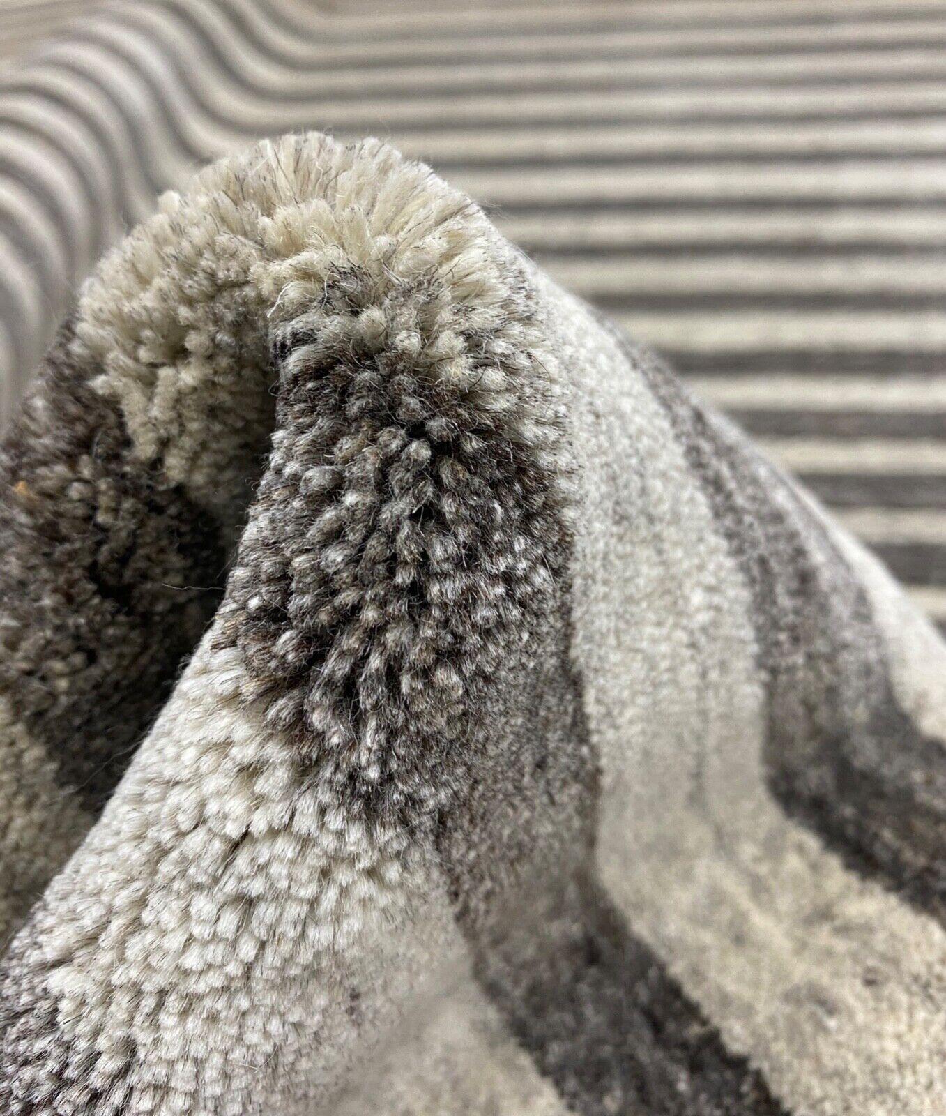 Gabbeh Teppich 100% Wolle Braun Beige loom lori Handgewebt 120x170 cm S141