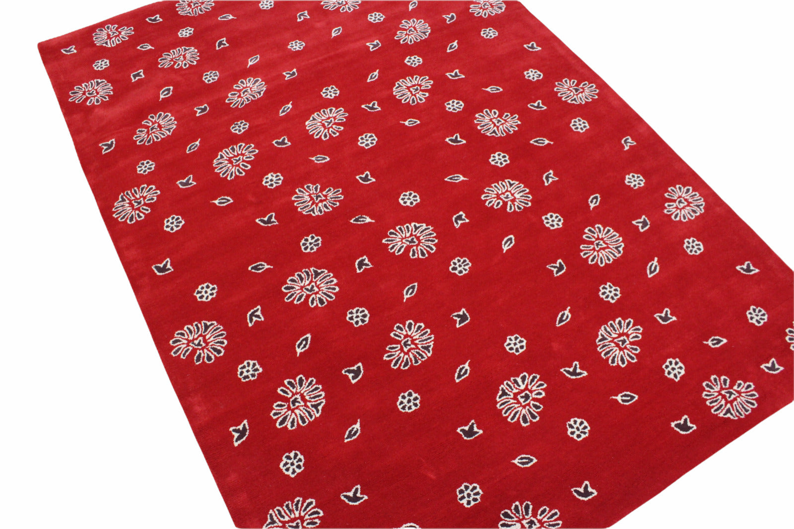 Červený koberec 170x240 cm 100% vlněný ručně vyrobený designový orientální koberec WT2