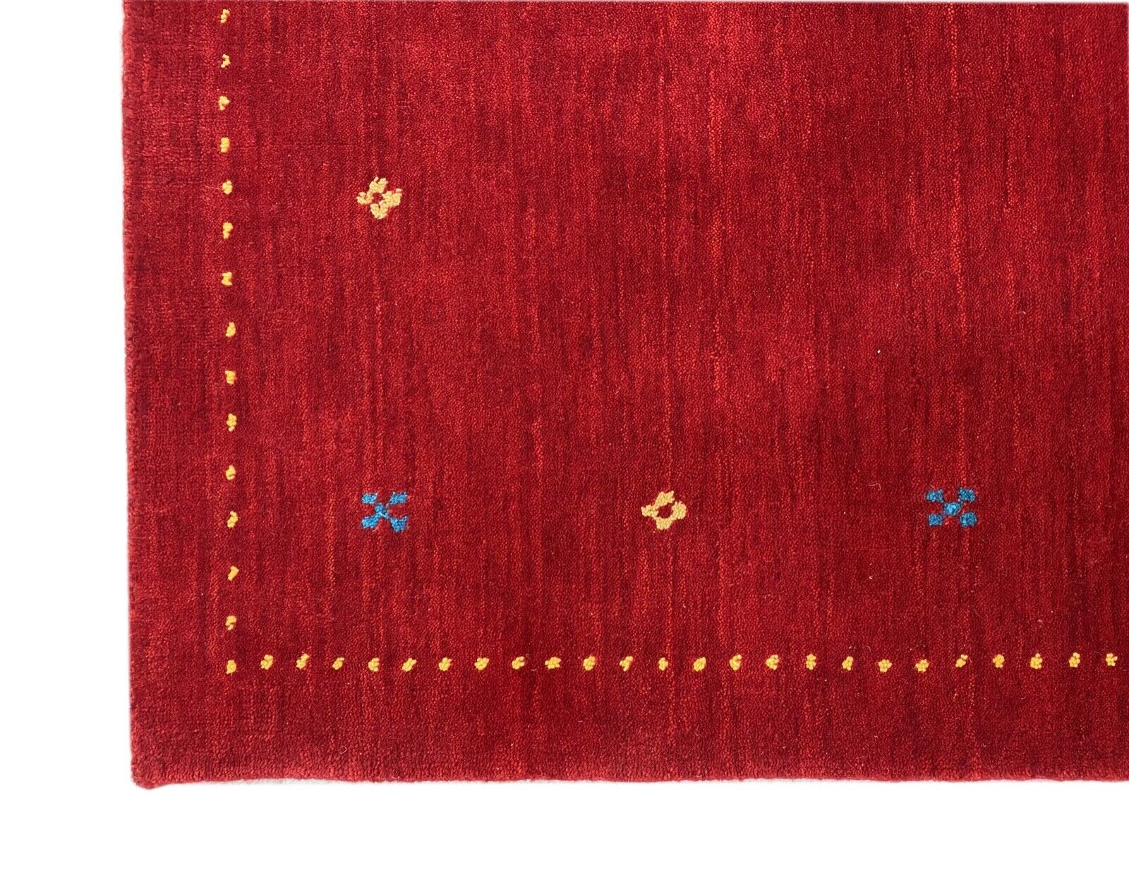 Teppichläufer Rot Gabbeh Läufer Teppich 100% Wolle Handgefertigt 90X300 cm WR61