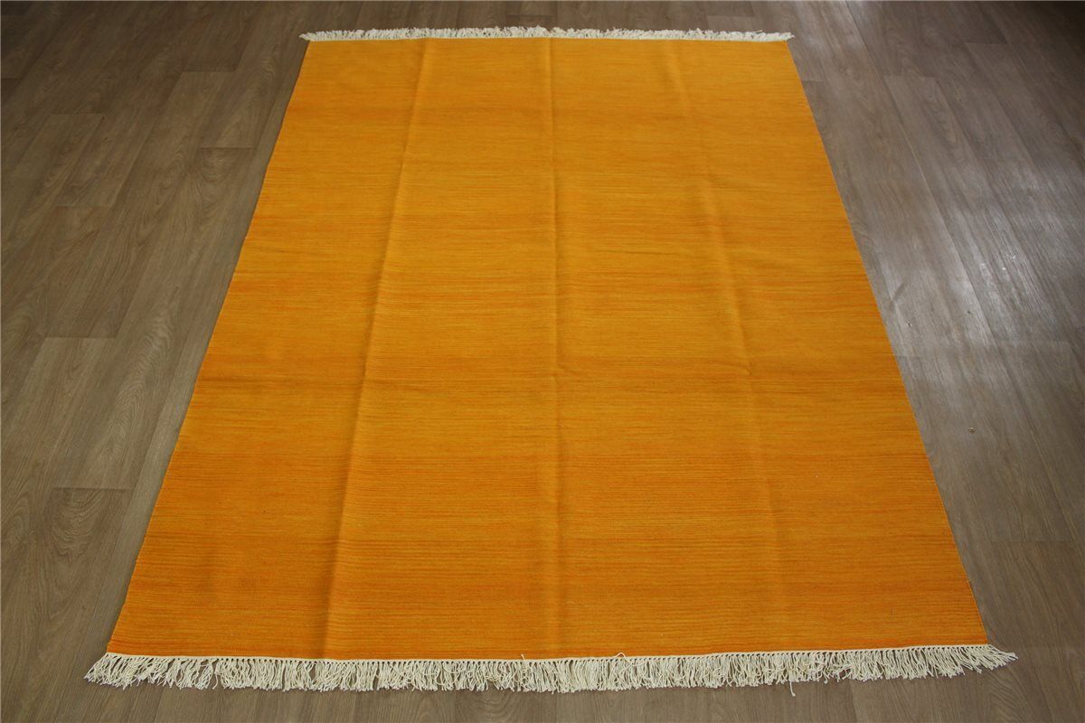 Kilim Handgewebt Fein Gold Gelb Perser Teppich Kelim 180X240 cm 100% wolle