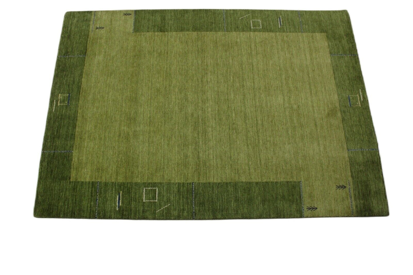 Gabbeh Teppich Grün 100% Wolle Handgewebt Orientteppich Lori 170x240 cm WR110