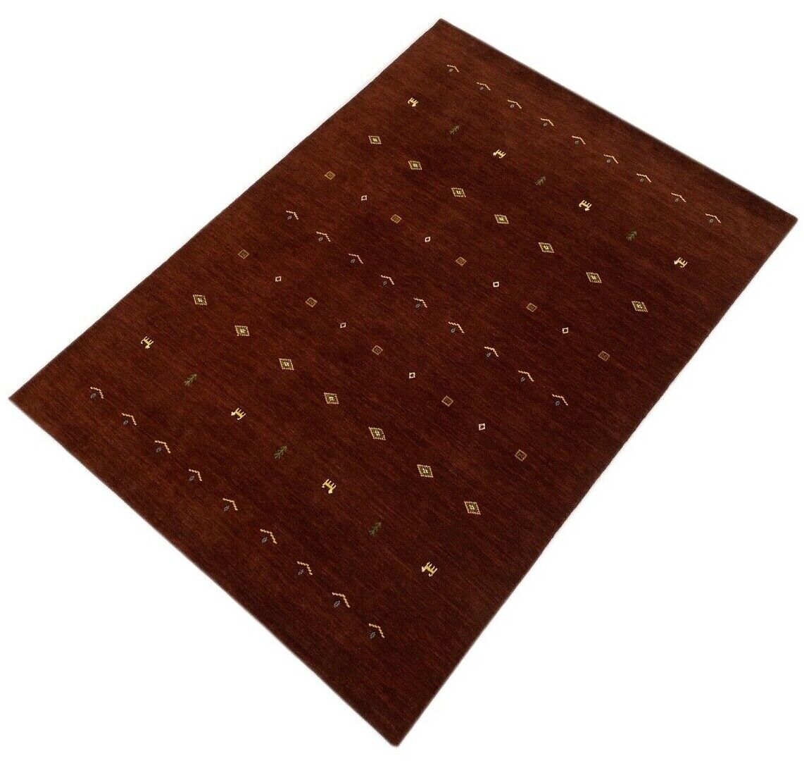Gabbeh Teppich Braun 100% Wolle 170x240 cm Handgewebt Lori loom WR85