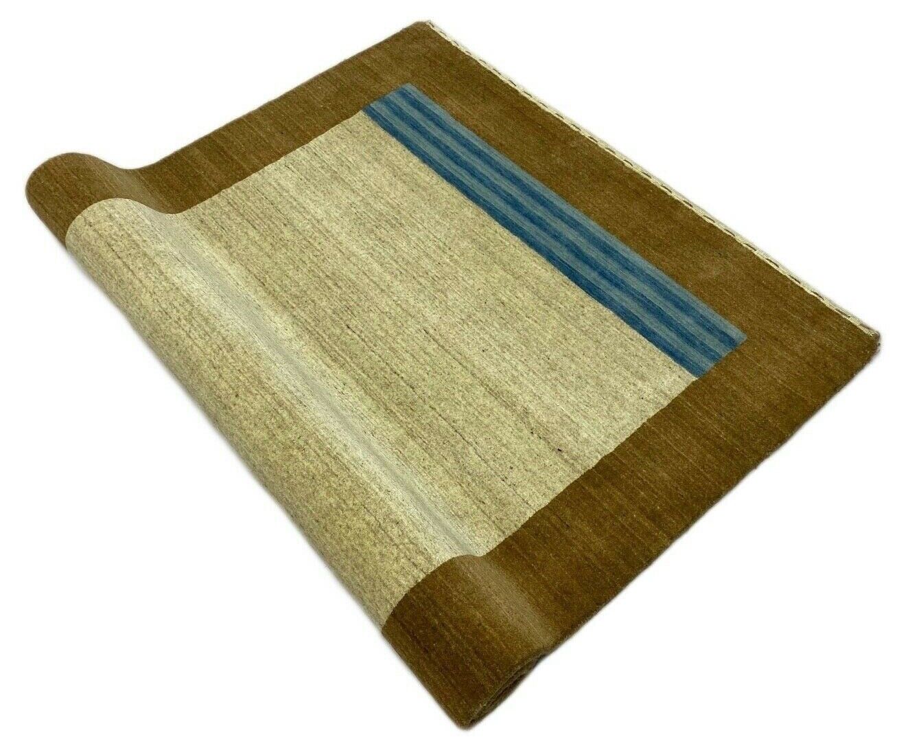 Gabbeh Teppich 100% Wolle Braun Beige loom lori Handgewebt 120x180 cm S5
