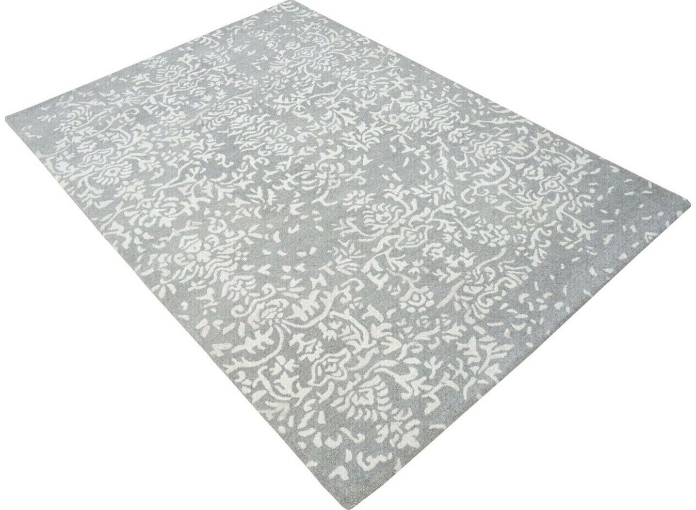 Teppich 100% Wolle Grau Beige 160X230 cm Orientteppich Handgetuftet HT284