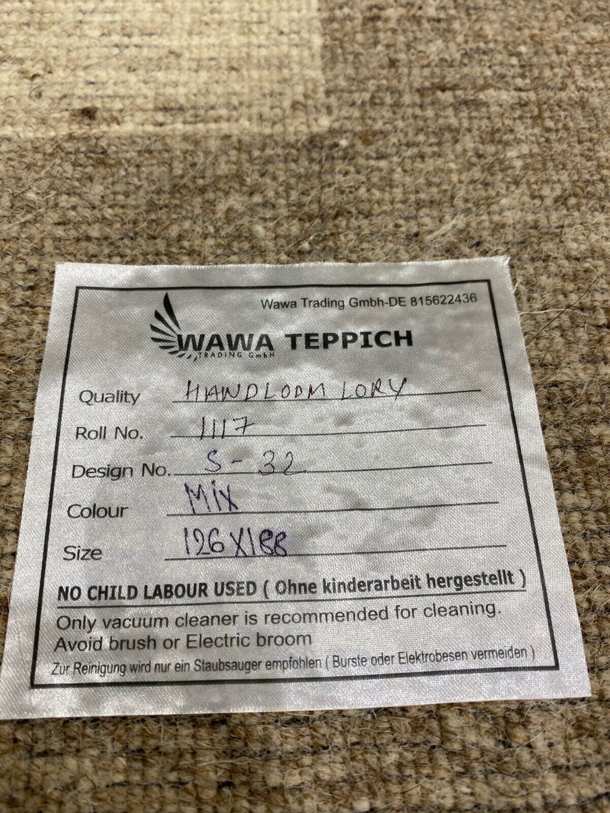 Gabbeh Teppich 100% Wolle Beige Grau Braun loom lori Handgewebt 126x188 cm S32