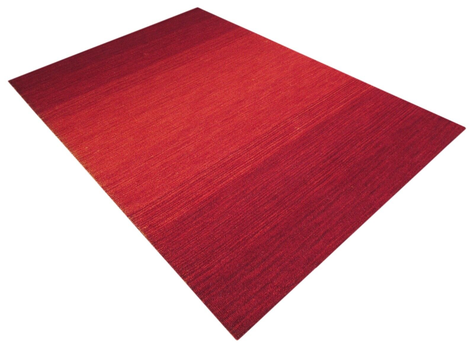 Orange red rug, 100% wool, 170 x 240 cm, solid color, hand-tufted, T801