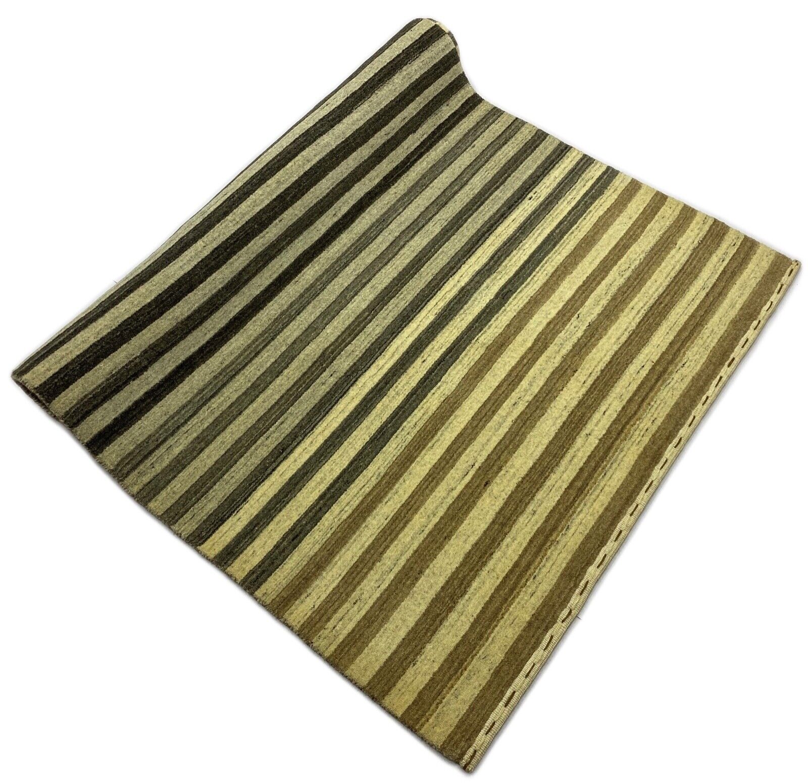 Teppich Beige Braun Grau 100% Wolle Gabbeh lori Handgewebt 122x186 cm S71