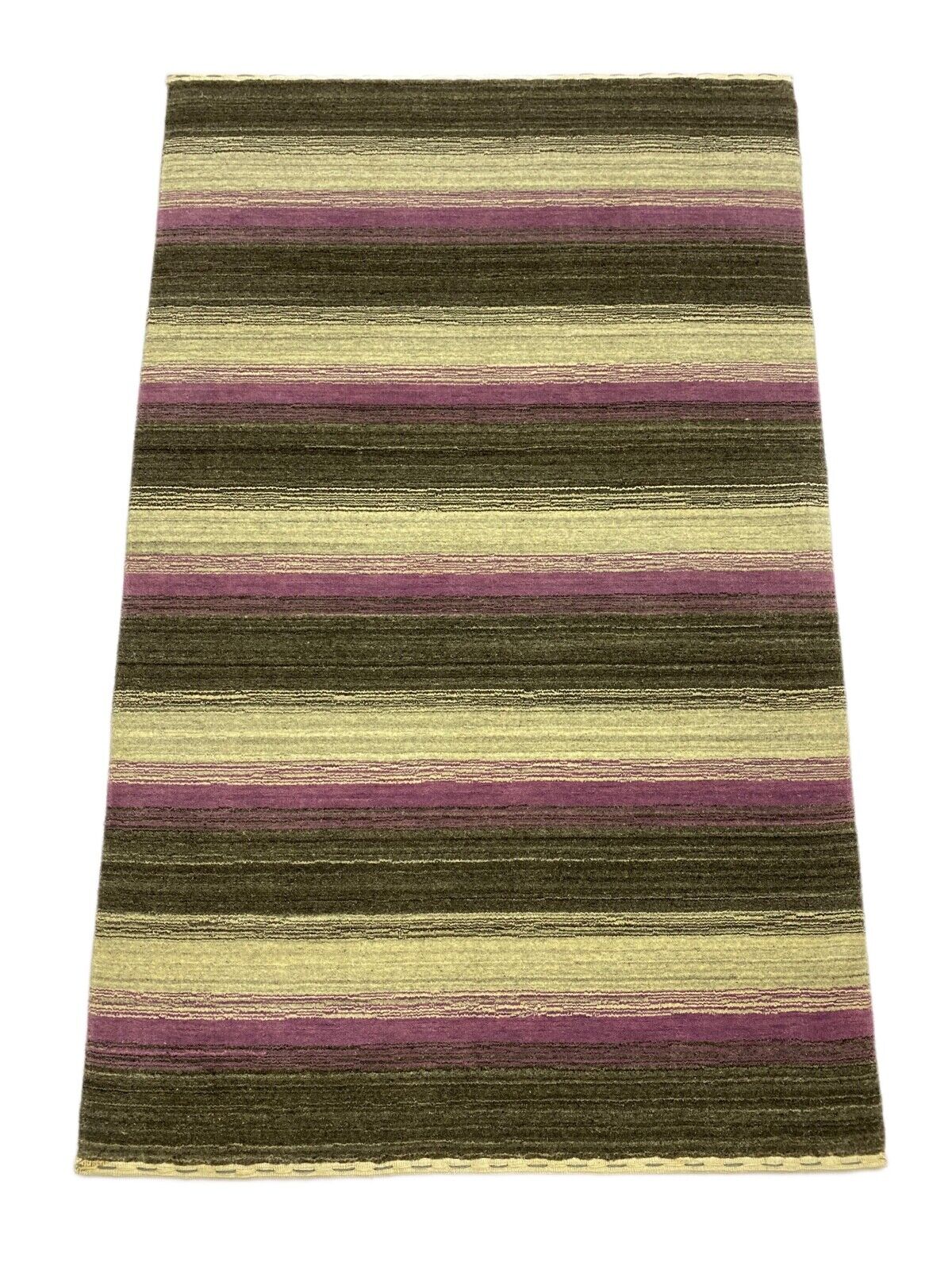 Teppich Gabbeh Rosa Schwarz Beige 100% Wolle lori Handgewebt 118x185 cm S52