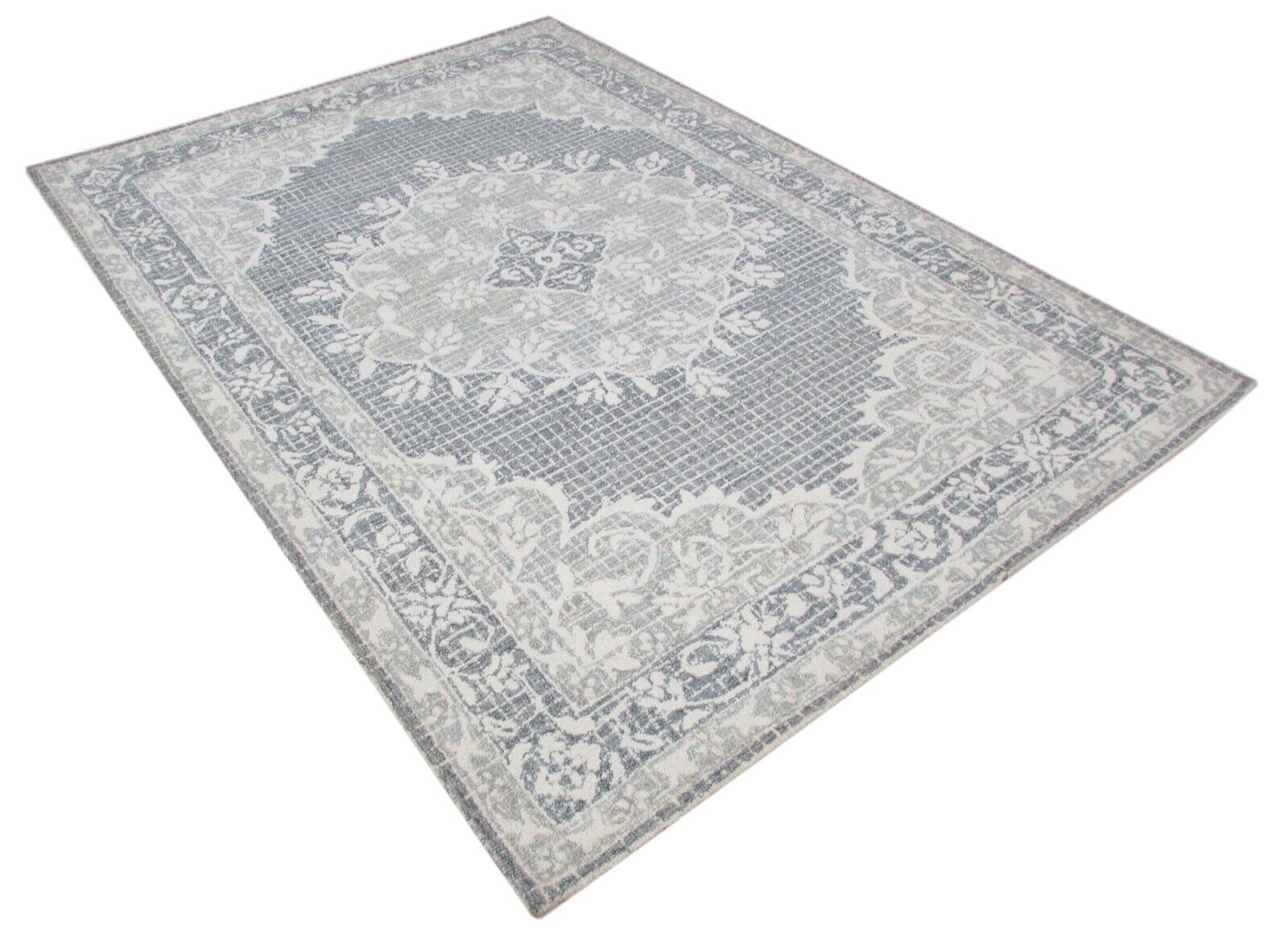 Gråbeige 160x230 cm tæppe 100% uld orientalsk tæppe håndtuftet T796