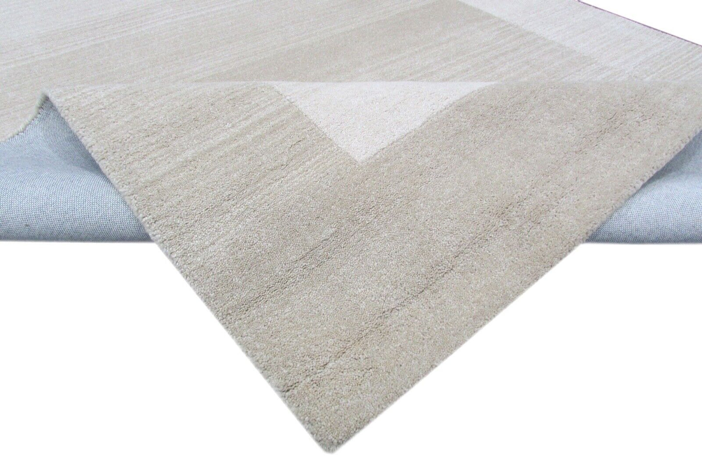 100% Wolle 160X230 cm Handarbeit Beige Teppich Handgetuftet Elfenbeinfarbe T837