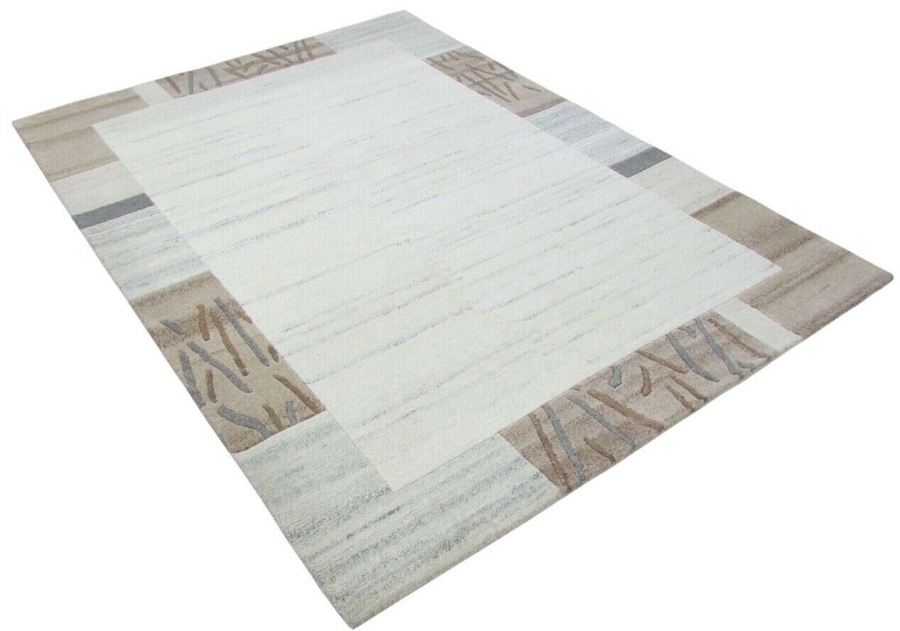 Nepal Teppich Handgeknüpft Beige Braun 100% Wolle Orientteppich 159x223 cm N-27